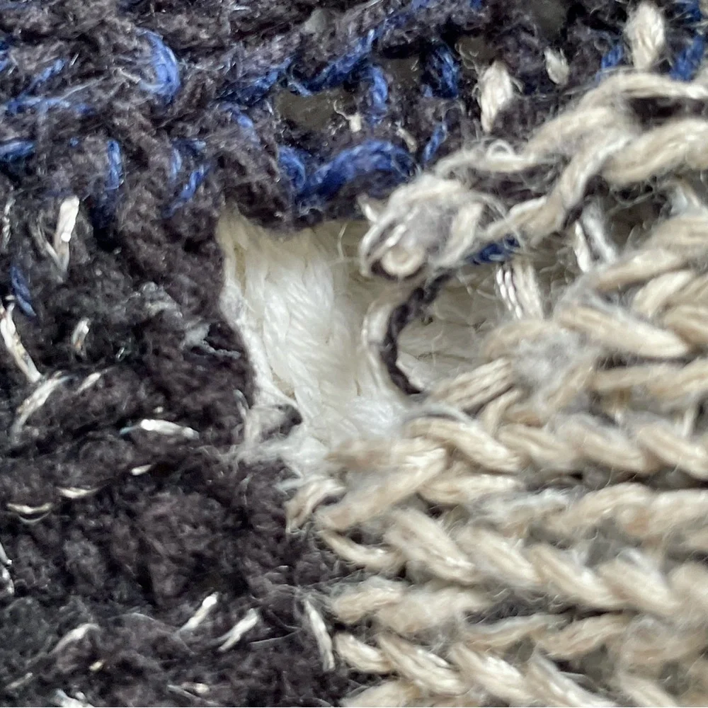 DKNY Jeans Oversized Knit Sweater Blue Gray Lurex Size M - Picture 6 of 6